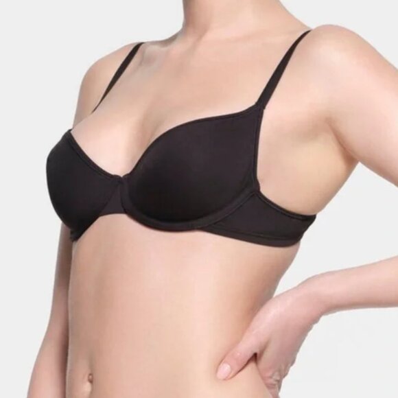 SKIMS Recycled Swim Unlined Underwire Bikini Top, Onyx Black 34 B/C - S - 6 NWT - Picture 2 of 9